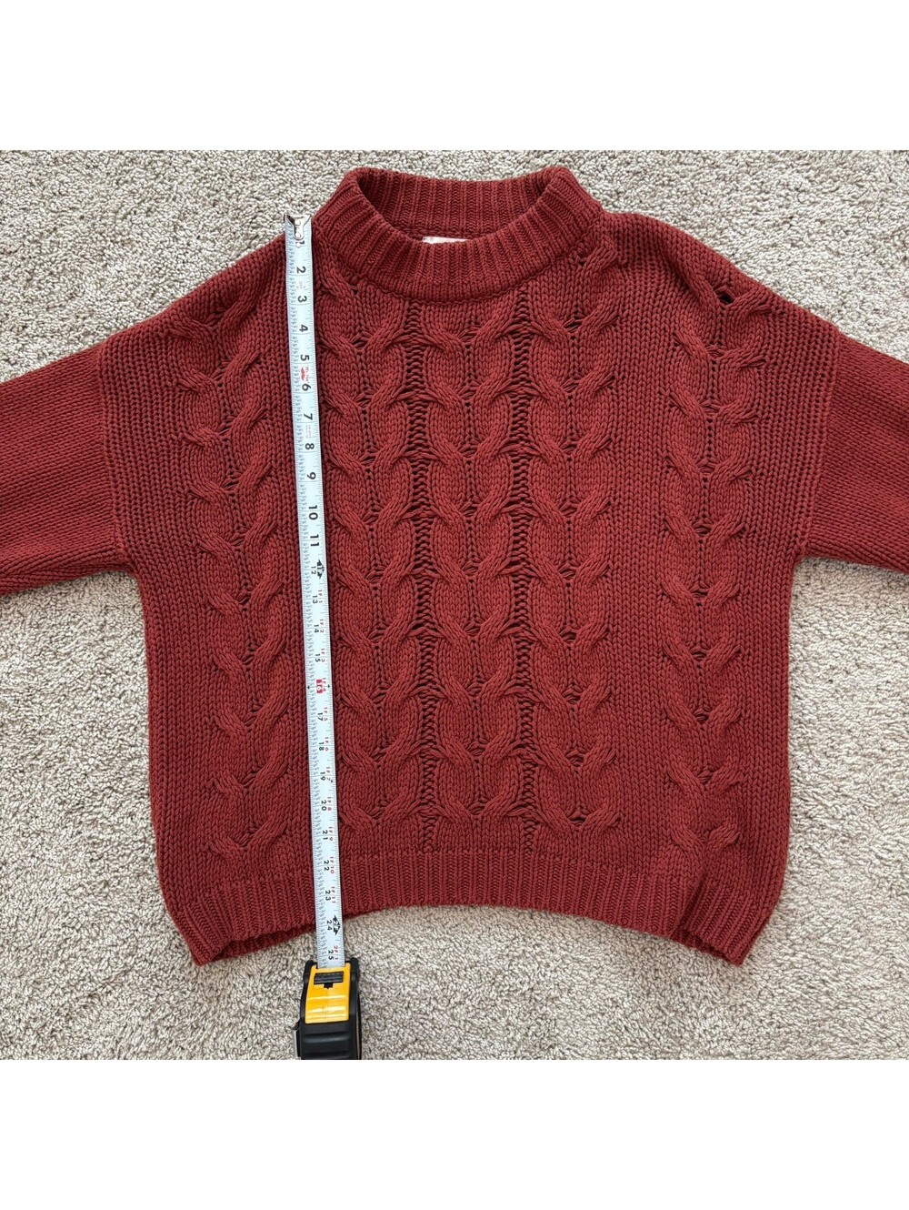 Callahan Knitwear Burgundy Thick Knit Sweater Womens Size L Cozy Autumn Core - Picture 6 of 6